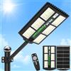 Viugreum 1200W LED lampione solare con telecomando, 6500K lampione con sensore di movimento crepuscolo all'alba lampione IP65 impermeabile luce solare sentiero