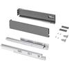 Emuca - Kit cassetto per cucina o bagno, altezza 93 mm, profondità 450mm, 30 Kg, chiusura soft, pannelli no inclusi, Acciaio, Grigio antracite