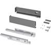 Emuca - Kit cassetto per cucina o bagno, altezza 93 mm, profondità 400mm, 30 Kg, chiusura soft, pannelli no inclusi, Acciaio, Grigio antracite