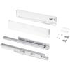 Emuca - Kit cassetto per cucina o bagno, altezza 93 mm, profondità 500mm, 30 Kg, chiusura soft, pannelli no inclusi, Acciaio, Bianco