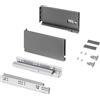 Emuca - Kit cassetto per cucina o bagno, altezza 131mm, profondità 270mm, 30 Kg, chiusura soft, pannelli no inclusi, Acciaio, Grigio antracite