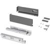 Emuca - Kit cassetto per cucina o bagno, altezza 93 mm, profondità 300mm, 30 Kg, chiusura soft, pannelli no inclusi, Acciaio, Grigio antracite