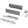 Emuca - Kit cassetto per cucina o bagno, altezza 131mm, profondità 500mm, 30 Kg, chiusura soft, pannelli no inclusi, Acciaio, Grigio antracite