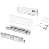 Emuca - Kit cassetto per cucina o bagno, altezza 131mm, profondità 450mm, 30 Kg, chiusura soft, pannelli no inclusi, Acciaio, Bianco