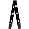 Buckle-Down GS-W21909 Tracolla per chitarra Star Nero Bianco, 5,1 cm di larghezza - 73,66-137,2 cm di lunghezza