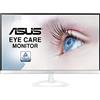 ASUS VZ279HE-W 27 Monitor, FHD, 1920 x 1080, IPS, Design Ultra-Slim, HDMI, D-Sub, Flicker Free, Filtro Luce Blu, Certificazione TUV, White
