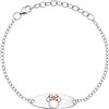 Disney Bracciale Bambine con Minnie Mouse in Argento targhetta con incisa Minnie, Lunghezza 13-18cm