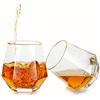 Hanobe Bicchieri da whisky diamantati in vetro da whisky: bordo dorato geometrico inclinato bicchieri da acqua senza stelo, bicchieri da tazza da bicchiere da vino alla moda, cognac, borbone da 283.5 g