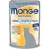 Monge Natural per Gatto Kitten con Tonno e Fegatini di Pollo in Busta da 80gr