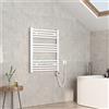 EMKE Scaldasalviette elettrico con termostato, 75 x 60 cm, scaldasalviette con timer, bianco 300 W