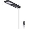 Aigostar Lampione stradale Led 180W Nero con pannello solare IP65 Bianco freddo 6500K con sensore crepuscolare e di movimento Aigostar