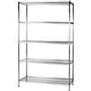 Archimede Sistema Componibile, Scaffale Cinque Ripiani, Grigio (Cromato), 121 x 46 x 200 cm
