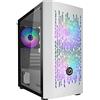 Noua Nuwo Blitz R25 Bianco Case Micro-ATX per PC Desktop Office Gaming Mini Tower 0.50MM SPCC con 3 Ventole Illuminazione Arcobaleno Fissa Pannello Laterale in Vetro Temperato (AxPxL: 388x350x203 mm)