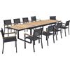 NATERIAL Set tavolo e sedie NATERIAL in alluminio nero per 10 persone