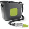 G.F. SRL, Aquapop Grey Pro 15, Tubo Auto-Estensibile in Tessuto MADE IN ITALY, con Contenitore in plastica, Mini Lancia e Raccordi, per irrigare Giardini e Balconi, Grigio scuro