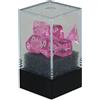 Wondertrail Chessex - Mini dadi traslucidi rosa con numeri bianchi, 10 mm, set da 7
