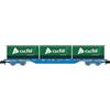 ARNOLD Hn6651 Renfe Carro Portacontainer A 4 Assi Caricato con 3 X 20 Adif Cont Materiale Rotabile, Carri