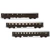 Rivarossi Hr4365 FS, Confezione da 3 unità, Bagagliaio Dz 83000 AZ 13010 Tipo 1946 1A Classe Bz33010 Tipo 1946 2A Classe, Livrea Castano, Episodio Iiib, Materiale Rotabile per Carrozze