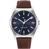 Tommy Hilfiger Orologio con Movimento al Quarzo a Tre Lancette da Uomo - Disponibile con cinturino in acciaio inossidabile o cinturino in pelle, Brown