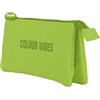 DOHE - Astuccio scolastico triplo - 3 scomparti, portapenne multiuso, misure 23 x 12 x 2,5 cm, chiusura a cerniera, realizzato in poliestere resistente - Colour Vibes Lima, Color Lime, 23x12x2,5 cm,