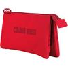 DOHE - Astuccio scolastico triplo - 3 scomparti, portapenne multiuso, misure 23 x 12 x 2,5 cm, chiusura a cerniera, realizzato in poliestere resistente - Colour Vibes Rosso, rosso, 23x12x2,5 cm,