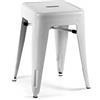 GICOS SRL Gicos Sgabello Bianco Stile Industriale in Metallo 42 X 42 X 45 Cm