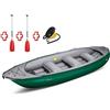 Gumotex Gommone Gonfiabile Rafting Ontario 450S Verde 044002-G (13C/11C) + 2 Remi + Pompa GUMOTEX