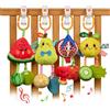 TUMAMA Giochi Sonaglio Per Neonato 0 3 4 6 9 12 Mesi, Gioco Montessori Sensoriali Per Neonati Passeggino Accessori Con Campana, Peluche Frutta Giocattoli Per Auto Culla Femmina Maschio Regalo (4pcs)