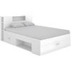 DEKIT GRUPO RIMOBEL LANKA - Letto matrimoniale con spazio di stivaggio nel testiera e sotto il letto - Bianco - 95 x 149 x 218 cm