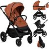 LIONELO Layla Passeggino 3 in 1 con Navicella e Seggiolino Auto, 0-48 Mesi | Fino a 22 kg, Navicella fino a 9 kg, Seggiolino Auto fino a 13 kg, AiryDots, Ruote PU 360° e Sospensioni Complete