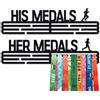 United Medals His & Her Medals Sport Porta Medaglie Acciaio - Nero | 96 medaglie | Medal Hanger Display | Steel Medal Holder