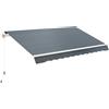 Outsunny Telo di Ricambio Tenda Parasole Retrattile 3x2.5m in Poliestere Anti UV 50+, Giardino, Grigio