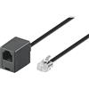 Goobay 68259 Cavo di Connettore Telefonico Modulare da 3 Metri, Nero, Spina Rj11/Rj14 (6P4C) alla Presa Rj11 (6P4C), Nero