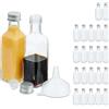 Relaxdays Set 24 Bottigliette in Vetro per Bomboniere, Bottiglie da 100 ml, Barattolini con Tappo, Trasparente Argentato