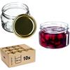 KADAX Piccoli vasetti per conserve da 250 ml, con coperchio, ermetici da regalare, mini barattoli per miele e spezie (10 pezzi, oro)