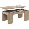 Habitdesign 001637F - Tavolino modello Kendra, tavolo da pranzo, in colore Rovere canadese, misure: 100 cm (larghezza) x 43-54 cm (altezza) x 50 cm (profondità)