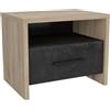 Demeyere Colorado Nuit, Comodino da Letto,Stile Industriale in Legno Robusto per la Camera degli Adulti, Formato Rettangolare: 49.6 x 36.3 x 40.1 cm