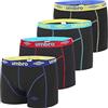 UMBRO Boxer Uomo Cotone, Mutande Uomo Piacevole, Ultra Soft (set di 4), Nero, Taglie XL