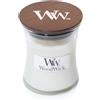 Yankee Candle WoodWick - Candela White Tea & Jasmine Fragranza Tè Bianco Gelsomino Cedro Rosso e Rosa, 85g