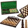 Master of Chess Scacchiera in Legno 50 cm - Fatto a Mano Grandi Set di Scacchi Pieghevoli per Bambini e Adulti - Pezzi degli Scacchi Pesati