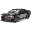 MODVKVK Dodge Challenger 1:32 Modellino Auto, Macchinine in Metallo Pressofuso, Macchinina Hellcat con Suoni e Luci, Macchinina Hellcat con Funzione Pull-Back per Bambini dai 3 Anni (Nero)