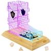 ENHANCE Torre da Gioco a LED da Tavolo con Set di Dadi da 7 Pezzi per Giochi di Ruolo - Set di Trasparenti, Lanciatore di Dadi a LED con Base in Bambù e Progetto a Torre del Castello
