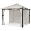Blumfeldt Mondo - Tenda da giardino Pergola Party Gazebo, dimensioni: 2,95 x 2,6 x 2,95 m (L x A x P), 4 pannelli laterali, EasyMount Concept, protezione dalle intemperie: UV/vento/pioggia, beige