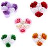 DISOK Set di 15 cofanetti a forma di cuore con 6 fiori di sapone decorati con fiocco - saponi, saponette, cuori, petali di rose per regali di nozze, comunione, compleanno, San Valentino, regali