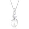 Elli Collana Con Pendente Da Donna In Argento 925 Con Cristalli Swarovski E Perla Coltivata D'Acqua Dolce