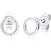 Elli Orecchini Donna Pendente Cerchio Minimo in Argento Sterling 925