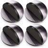 Hotop Fermaporta da Pavimento Autoadesivo Fermaporta Ovale in Acciaio Inox Protezione da Parete Montata a Pavimento Ferma Porta a Mezzaluna Semicircolare Lucido con Colle(Grigio,4 pz)
