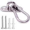 VANFLY 10 ganci a U in acciaio inox da 4,6 cm + 10 ganci a scatto in acciaio inox, gancio per graffette con viti, tubo di espansione in plastica