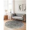 Hanse Home Cavallo Tappeto a pelo corto, rotondo, moderno, a pelo corto e design astratto, per soggiorno, camera da letto, sala da pranzo, corridoio, colore: crema, grigio, Ø 120 cm