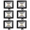 Leetop 6pcs 20W 30W 50W 80W Faretto a LED con Sensore di Movimento e Crepuscolare Faro Luce Bianco Caldo(80 Watts)